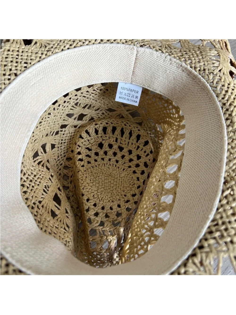 Straw Western Cowboy Hat with Beaded Band